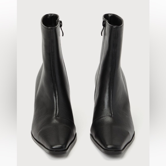 NWT Lulu’s Black Square Toe Heeled Ankle Boots - Picture 4 of 9